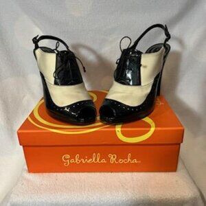 Gabriella Rocha Kellie Open Toe Pumps / Navy Patent/White  8.5W